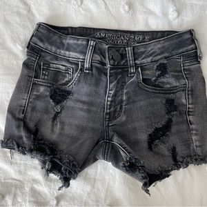 American Eagle denim shorts - grey / black